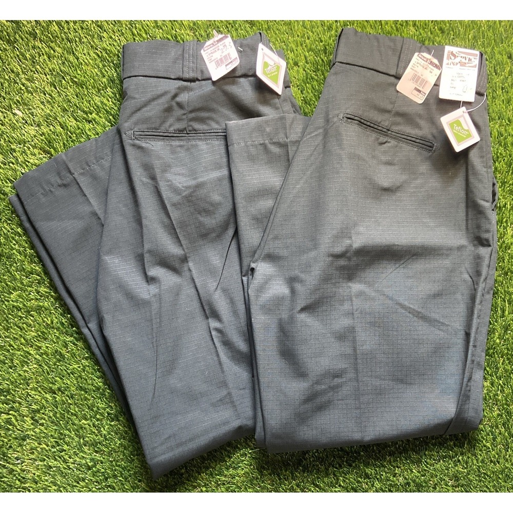 2 NWT In Service Teflon Uniform Pants Green Sz 36x28 Straight
